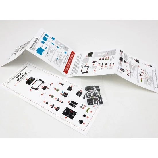 Red Fox Studio 32152 1/32 P-51D Mustang Updated Quick Set 3D Acrylic Insturment Panel for Revell kit