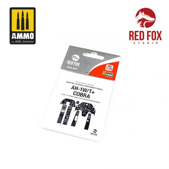 Red Fox Studio 35001 1/35 AH-1W/T + Super Cobra Cockpit Instrument Panels & Detail Parts for Academy