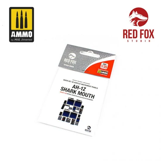 Red Fox Studio 35003 1/35 AH-1Z "Shark Mouth" Cockpit Instrument Panels & Detail Parts for Academy