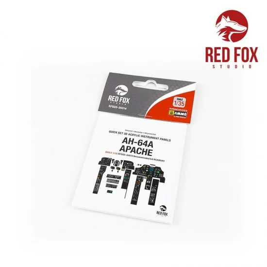 Red Fox Studio 35014 1/35 Boeing AH-64 A Apache Instrument Panel for for Academy kit