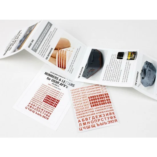 Red Fox Studio 35015 1/35 USSR AFV's Numbers & Letters 3D Decal Vol.01 - Military Vehicles & Tanks