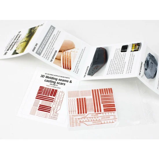 Red Fox Studio 35018 1/35 Welding Seams & Casting Scars 3D Decals Vol.01 - Military Vehicles & Tanks