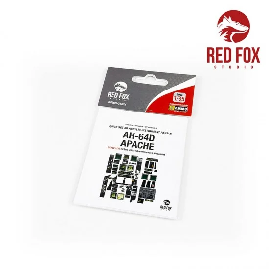 Red Fox Studio 35024 1/35 Boeing AH-64D Apache Instrument Panel for for Takom kit