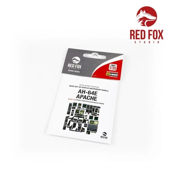 Red Fox Studio 35025 1/35 Boeing AH-64E Apache Instrument Panel for for Takom kit