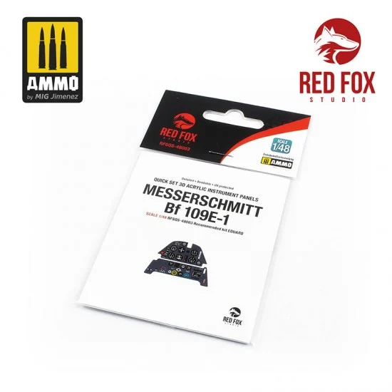 Red Fox Studio 48003 1/48 Messerschmitt Bf 109E-1 Cockpit Instrument Panels & Detail Parts for Eduard