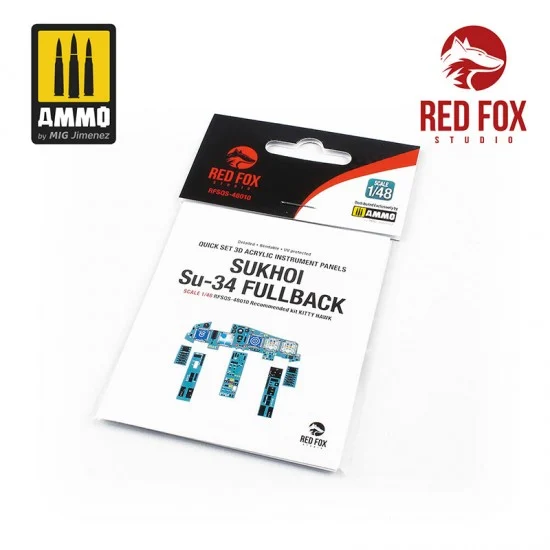 Red Fox Studio 48010 1/48 Su-34 Fullback Cockpit Instrument Panels & Detail Parts for Kitty Hawk