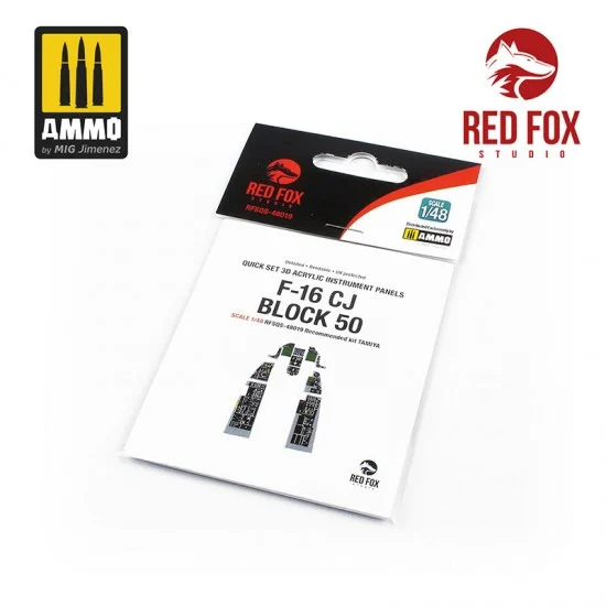 Red Fox Studio 48019 1/48 F-16CJ Block 50 Cockpit Instrument Panels & Detail Parts for Tamiya