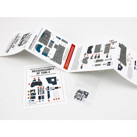 Red Fox Studio 48023 1/48 Bf 109K-4 Cockpit Instrument Panels n Detail Parts for Eduard kits