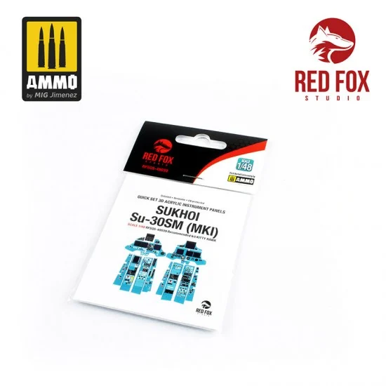 Red Fox Studio 48039 1/48 Sukhoi Su-30SM MKI Cockpit Instrument Panels & Detail Parts for Kitty Hawk