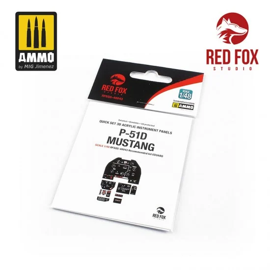 Red Fox Studio 48043 1/48 P-51D-5 Mustang Cockpit Instrument Panels & Detail Parts for Eduard