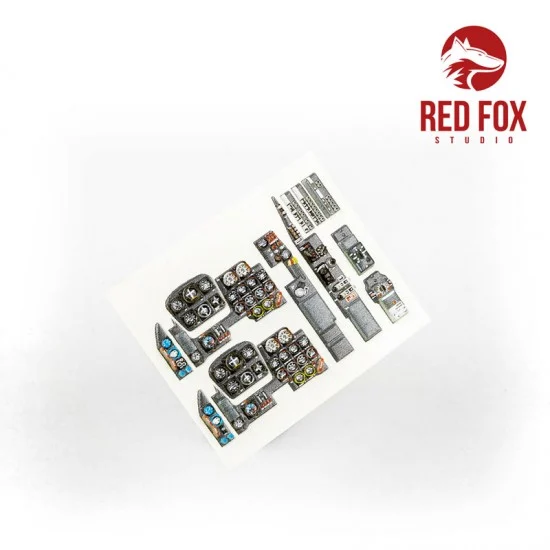 Red Fox Studio 48065 1/48 Messerschmitt Me 262A-1/A-2 Instrument Panels w/R4M & Bomb Selector for Tamiya kit