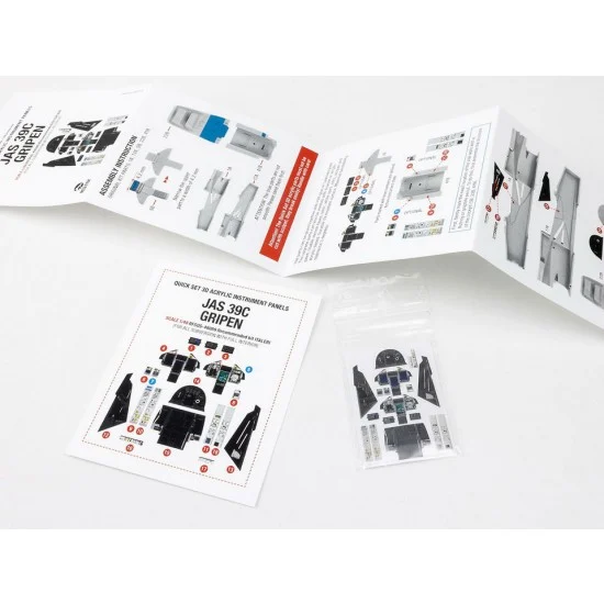 Red Fox Studio 48089 1/48 Jas-39C Gripen 3D Acrylic Insturment Panel (Quick Set) for Italeri kits