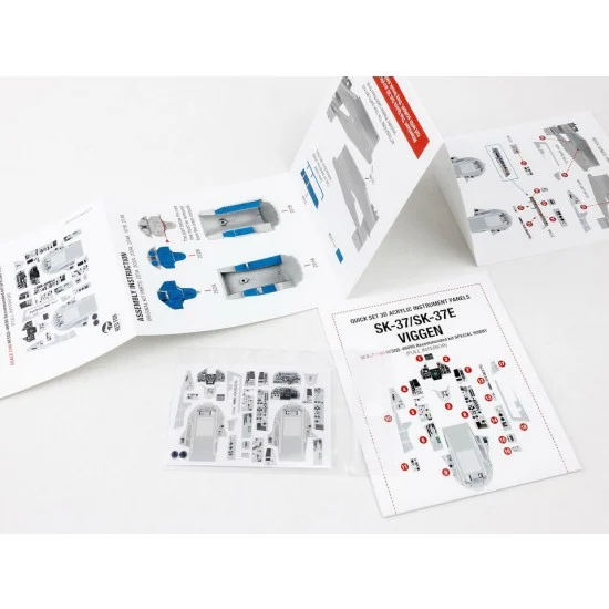 Red Fox Studio 48095 1/48 Saab SK-37/SK-37E Viggen 3D Acrylic Insturment Panel (Quick Set) for Special Hobby kits