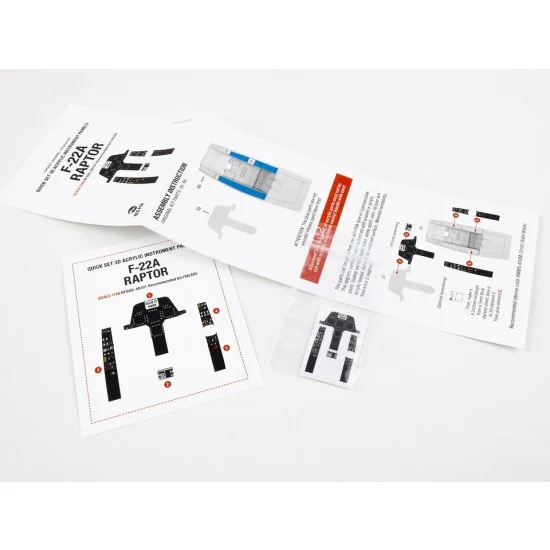 Red Fox Studio 48101 1/48 F-22A Raptor Cockpit Instrument Panels n Detail Parts for Italeri kits