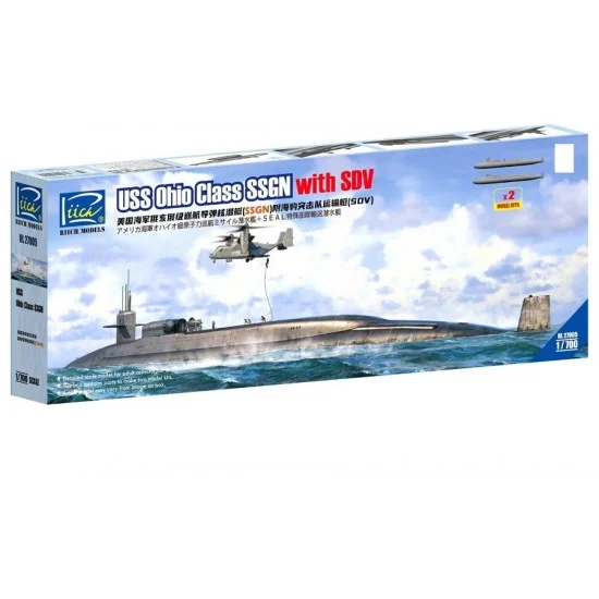 Riich RL27005 1/700 USS Ohio Class SSGN with SDV (Dual pack) - Model Ships & Boats