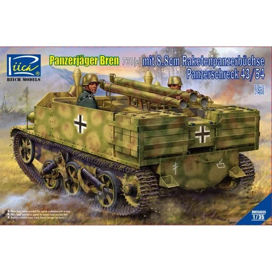 Riich RV35035 1/35 Panzerjager Bren 731e mit 8.8cm Panzerschreck 43/54 Carrier - Military Vehicles & Tanks