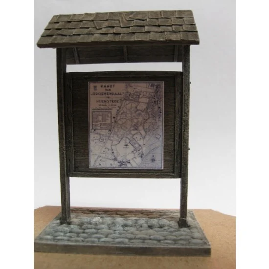 Reality In Scale 35072 1/35 Rural Information Sign (7 Resin parts & printed maps for 5 countries) - Scenics & Diorama