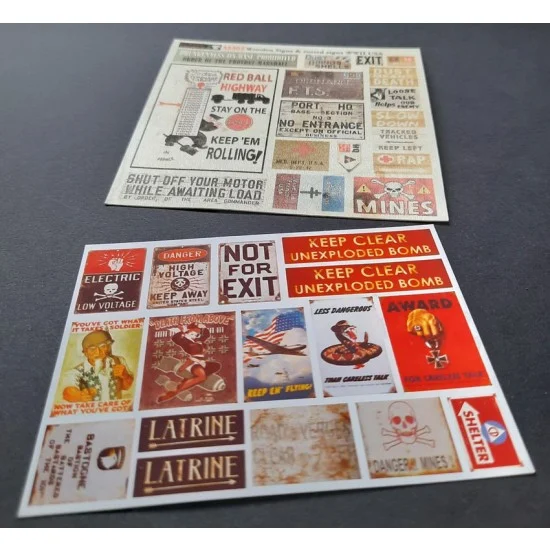 Reality In Scale 35302 1/48 - 1/35 WWII US Wooden & Rusted Signs