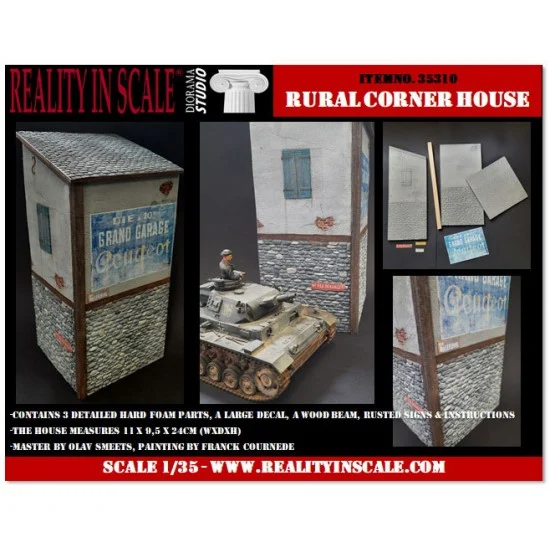 Reality In Scale 35310 1/35 French House Corner - Scenics & Diorama