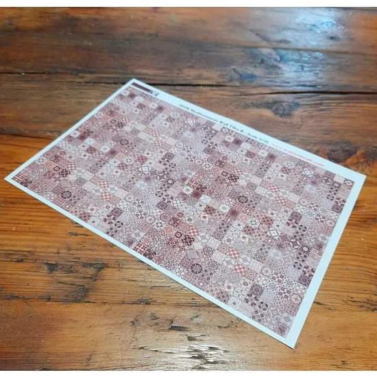 Reality In Scale 35330 1/35 Mediterranean Wall Tiles B - A5 sheet 15 x 20cm