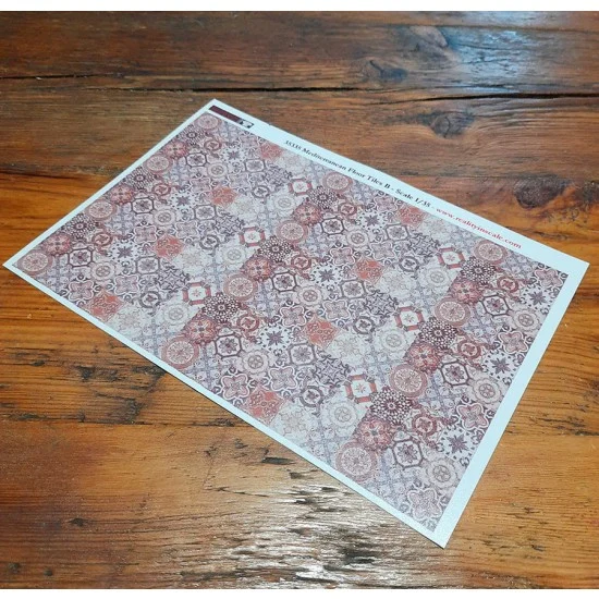 Reality In Scale 35335 1/35 Mediterranean Floor Tiles B - A5 sheet 15 x 20cm