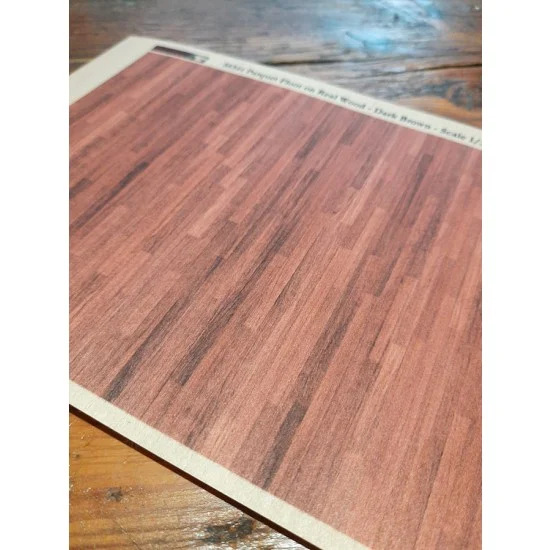 Reality In Scale 35344 1/35 Parquet Floor on Real Wood Dark Brown - A5 sheet 15 x 20cm
