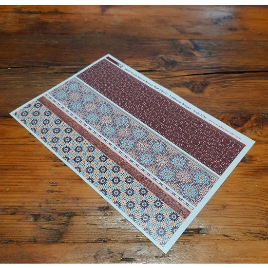 Reality In Scale 35347 1/35 Arab /North African Mosaic Wall Tiles - C - A5 sheet 15 x 20cm