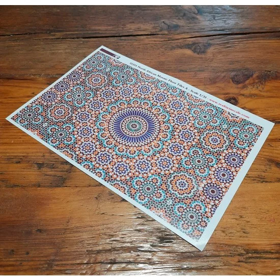 Reality In Scale 35355 1/35 Arab /North African Mosaic Floor Tiles - A - A5 sheet 15 x 20cm