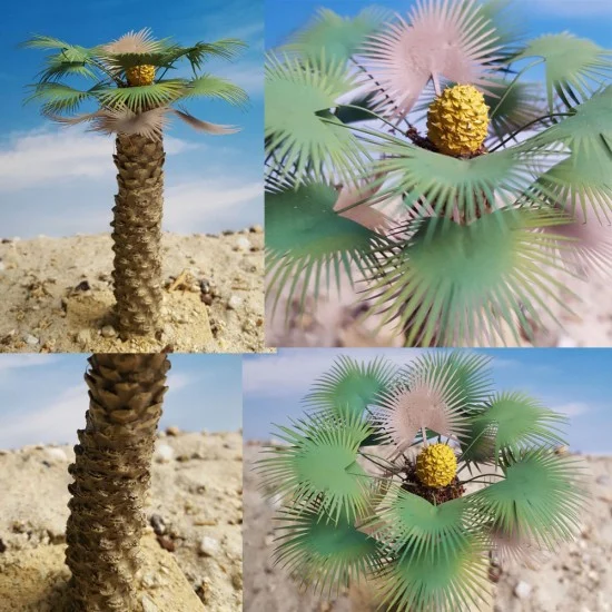 Reality In Scale PLM11 1/35, 1/48, 1/72 Thick Desert Fan Super Detailed Palm Tree - Scenics & Diorama