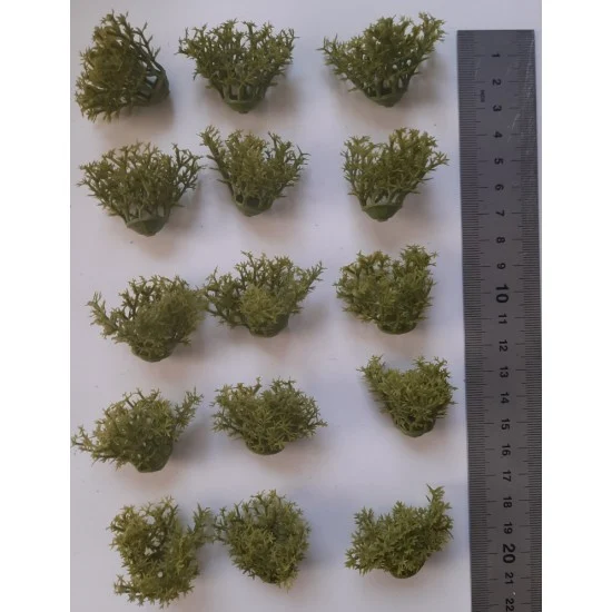 Reality In Scale PP003 1/35 - 1/16 Plastic Plants - Wild Bushes Light Green (15pcs)