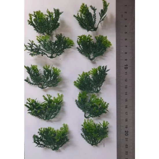 Reality In Scale PP008 1/35 - 1/16 Plastic Plants - Wild Bushes Medium/Light Green (10pcs)