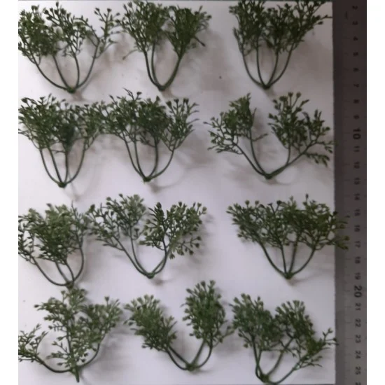 Reality In Scale PP009 1/35 - 1/16 Plastic Plants - High Bushes Dark Green (7pcs)