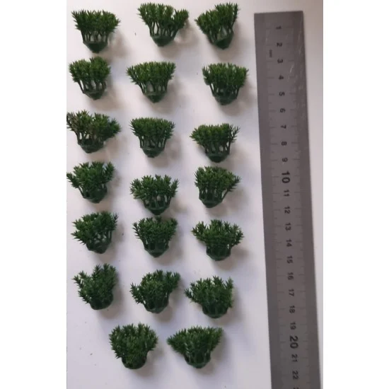 Reality In Scale PP011 1/35 - 1/16 Plastic Plants - Low Bushes Dark Green (15pcs)