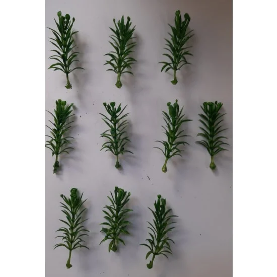 Reality In Scale PP015 1/35 - 1/16 Plastic Plants - Tall Bushes Faded Green (10pcs)