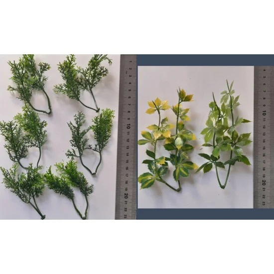 Reality In Scale PP020 1/35 - 1/16 Plastic Plants - Jungle Plant Set #1 (10pcs, 2 types)