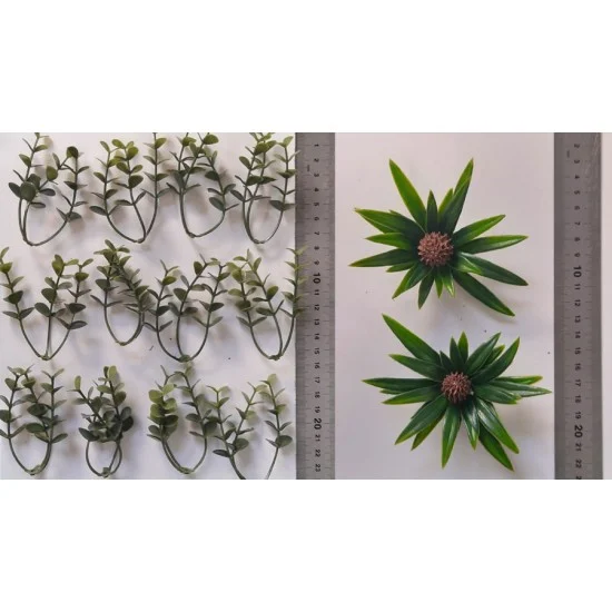 Reality In Scale PP021 1/35 - 1/16 Plastic Plants - Jungle Plant Set #2 (10pcs, 2 types)