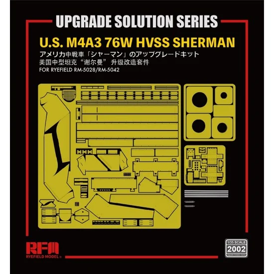 Rye Field Model 2002 1/35 US M4A3 76W HVSS Sherman Detail Set for RM-5028/5042 kits