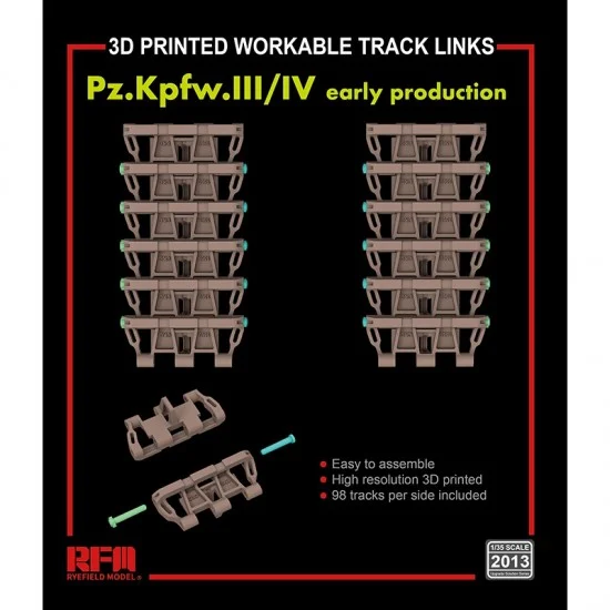 Rye Field Model 2013 1/35 Workable Track Links for PzKpfw. III /IV Early - Military Vehicles & Tanks