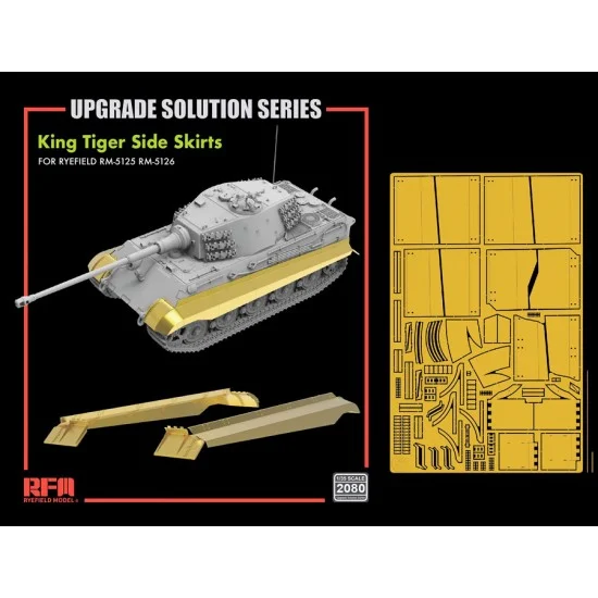 Rye Field Model 2080 1/35 King Tiger Side Skirts for RM-5125/5126 SdKfz.182 Tiger Ausf.B