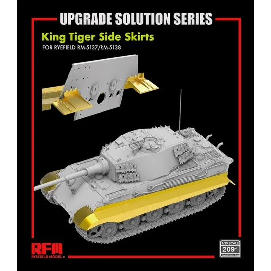 Rye Field Model 2091 1/35 King Tiger Side Skirts Upgrade Set for RM-5137 / 5138