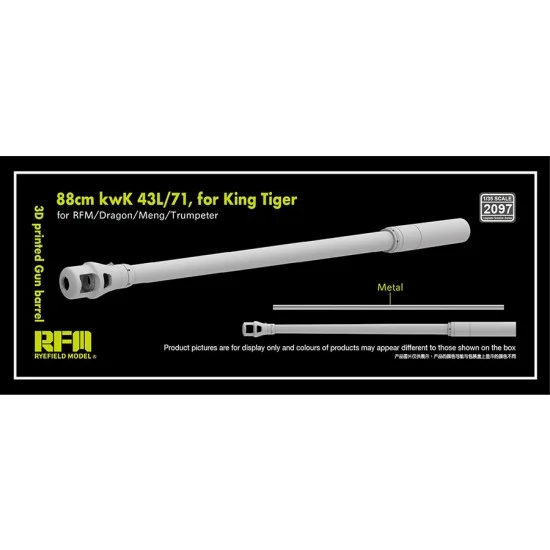 Rye Field Model 2097 1/35 King Tiger Gun Barrel 88mm kwK 43L/71 for Rye Field/Dragon/Meng/Trumpeter - Military Vehicles & Tanks