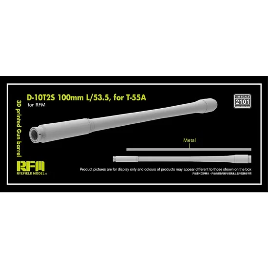 Rye Field Model 2101 1/35 T-55A Gun Barrel D-10T2S 100mm L/53.5 for Rye Field Model