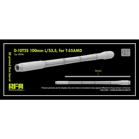 Rye Field Model 2102 1/35 T-55AMD Gun Barrel D-10T2S 100mm L/53.5 for Rye Field Model