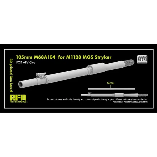Rye Field Model 2112 1/35 M1128 MGS Stryker 105mm M68A1E4 Gun Barrel for AFV Club kit - Military Vehicles & Tanks