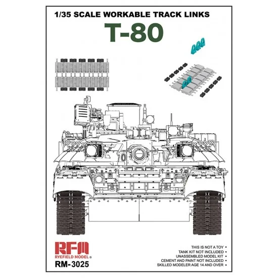 Rye Field Model 3025 1/35 Workable Tracks for T-80 Series