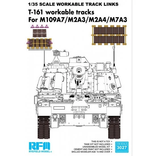 Rye Field Model 3027 1/35 M109A7/M2A3/M2A4/M7A3 T-161 Workable Tracks