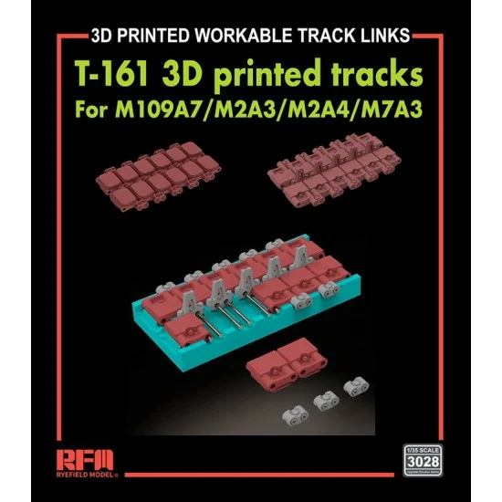 Rye Field Model 3028 1/35 M109A7/M2A3/M2A4/M7A3 T-161 3D Printed Workable Tracks