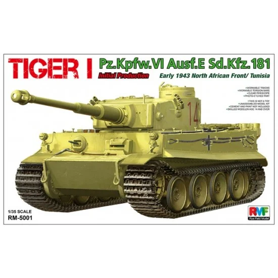 Rye Field Model 5001 1/35 Pz.Kpfw.VI Tiger I Ausf.E Sd.Kfz.181 Initial Prod. North African Front/Tunisia 1943 - Military Vehicles & Tanks