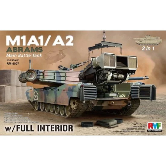 Rye Field Model 5007 1/35 M1A1/M1A2 Abrams Main Battle Tank (2 in 1) - Military Vehicles & Tanks