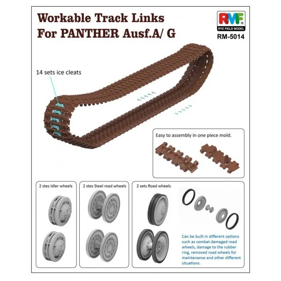 Rye Field Model 5014 1/35 Workable Track Links for Panther Ausf.A/G - Military Vehicles & Tanks